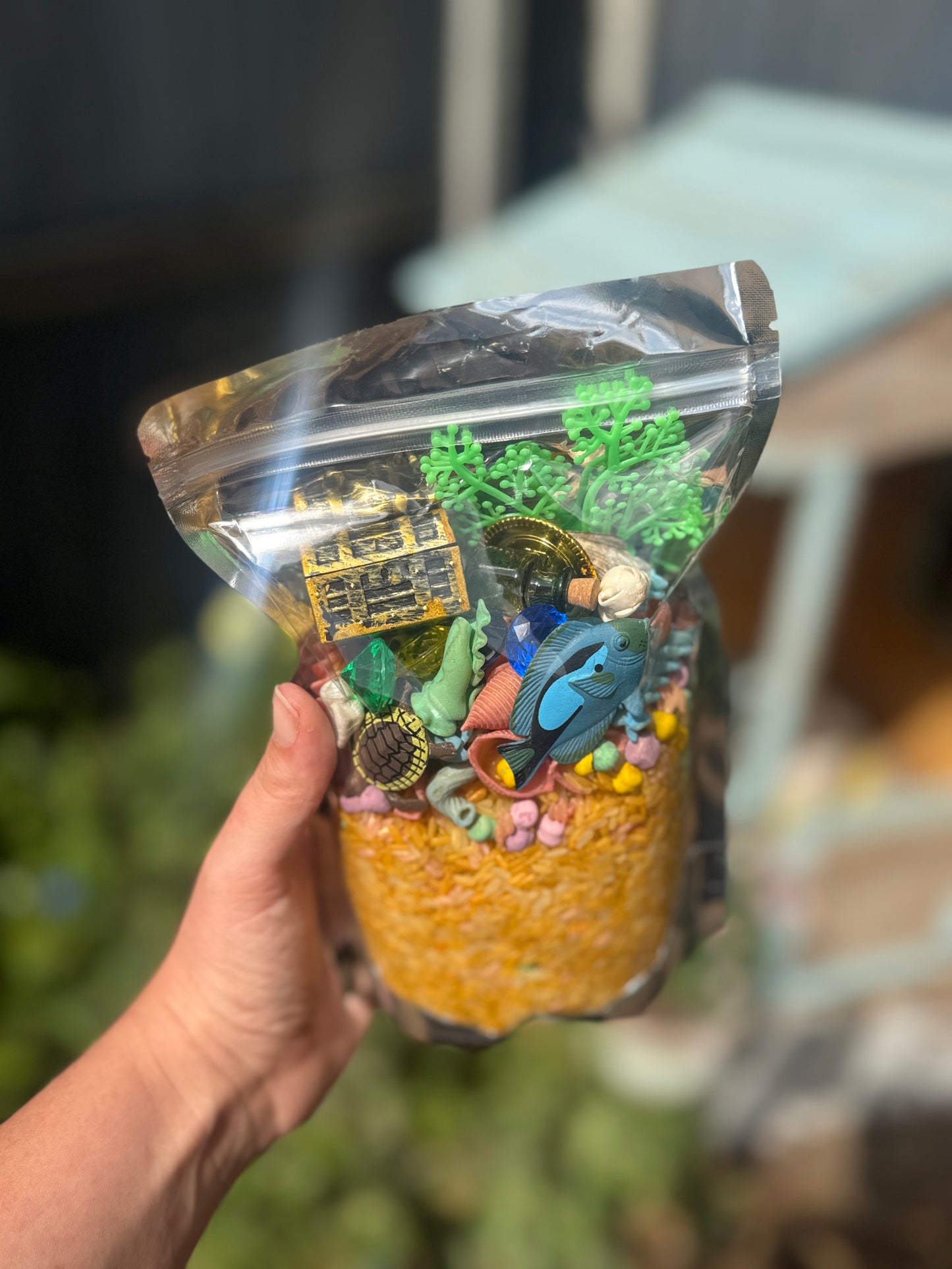 Taste of the Caribbean Ocean treasures under the sea sensory kit pour & play