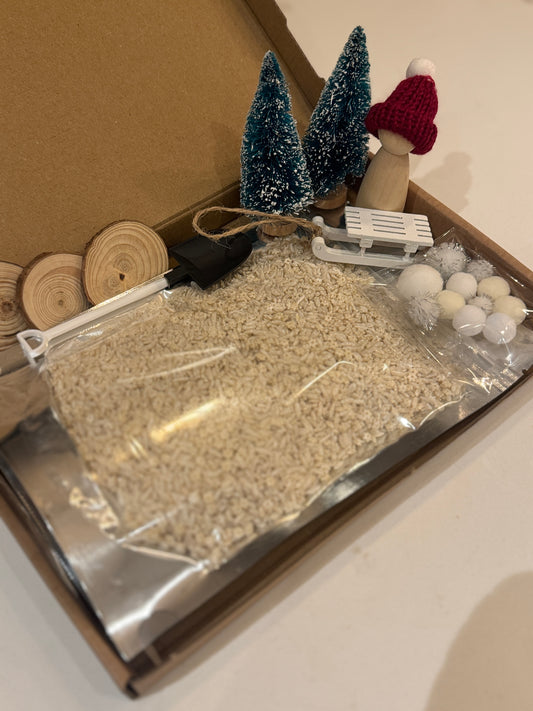 Snow day snowy winter sleigh sensory kit pour & play