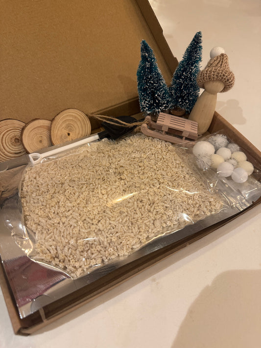 Snow day snowy winter sleigh sensory kit pour & play