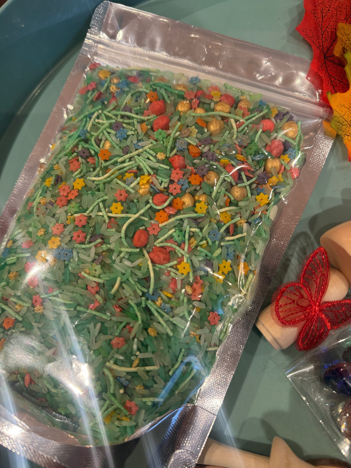 Fairy Garden pour & play Sensory Kit + free fairy peg doll