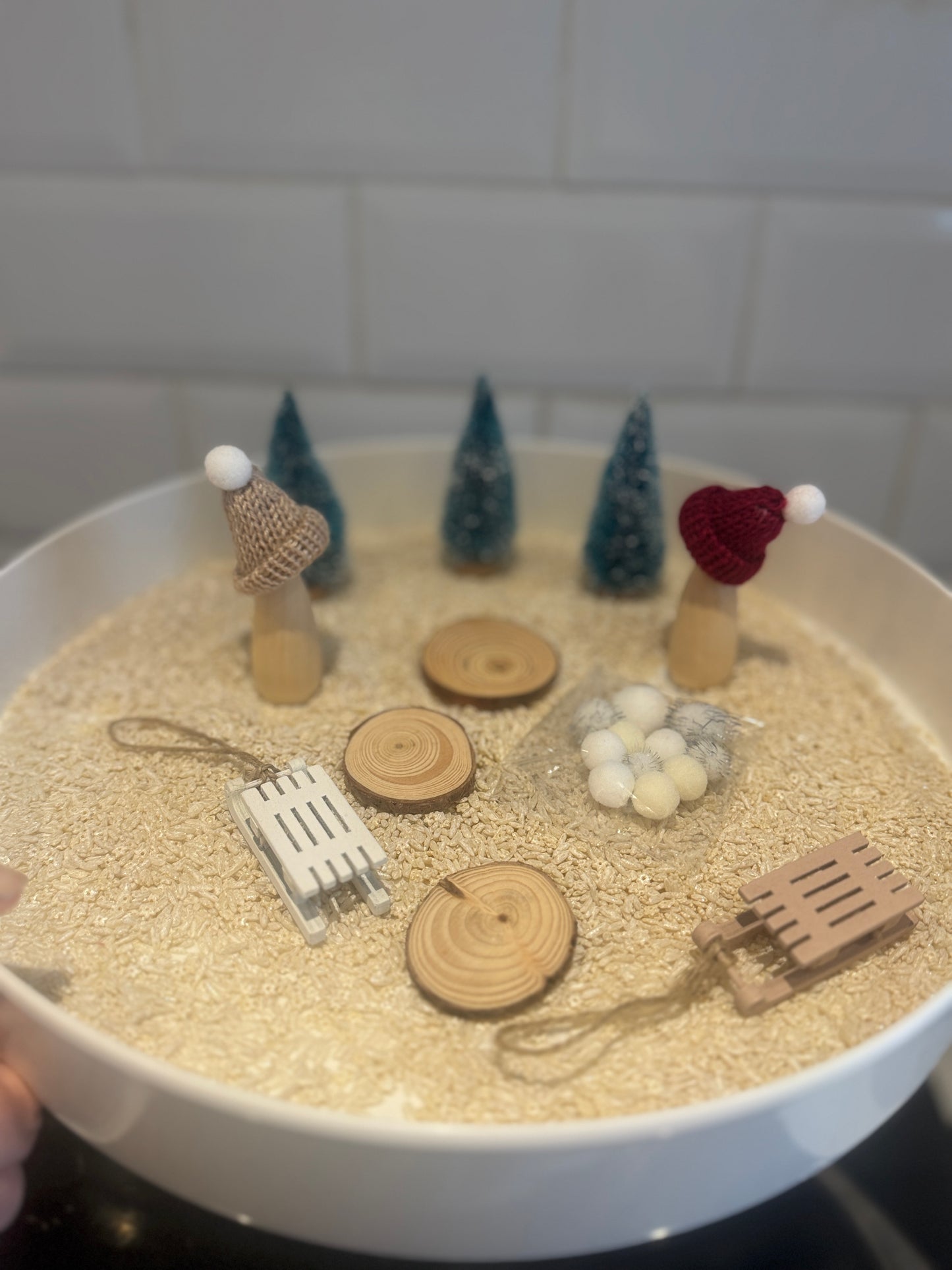 Snow day snowy winter sleigh sensory kit pour & play