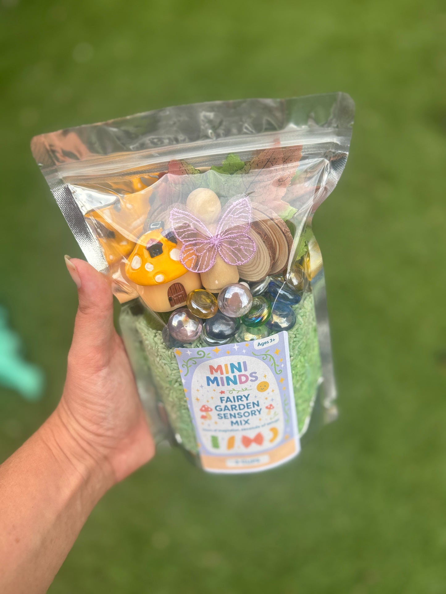Fairy Garden pour & play Sensory Kit + free fairy peg doll