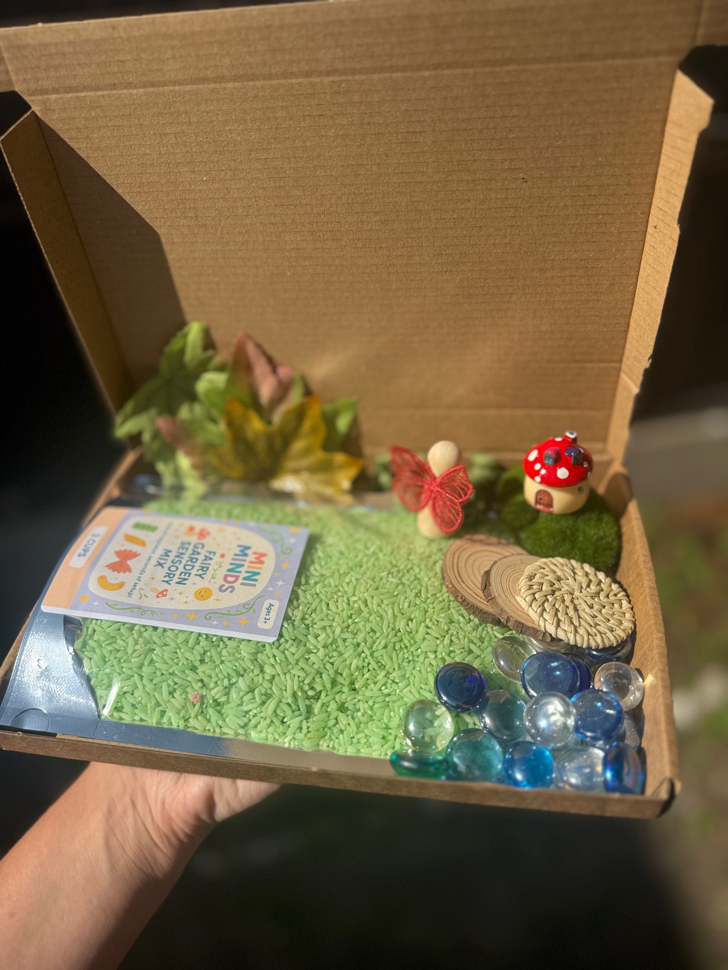 Fairy Garden pour & play Sensory Kit + free fairy peg doll