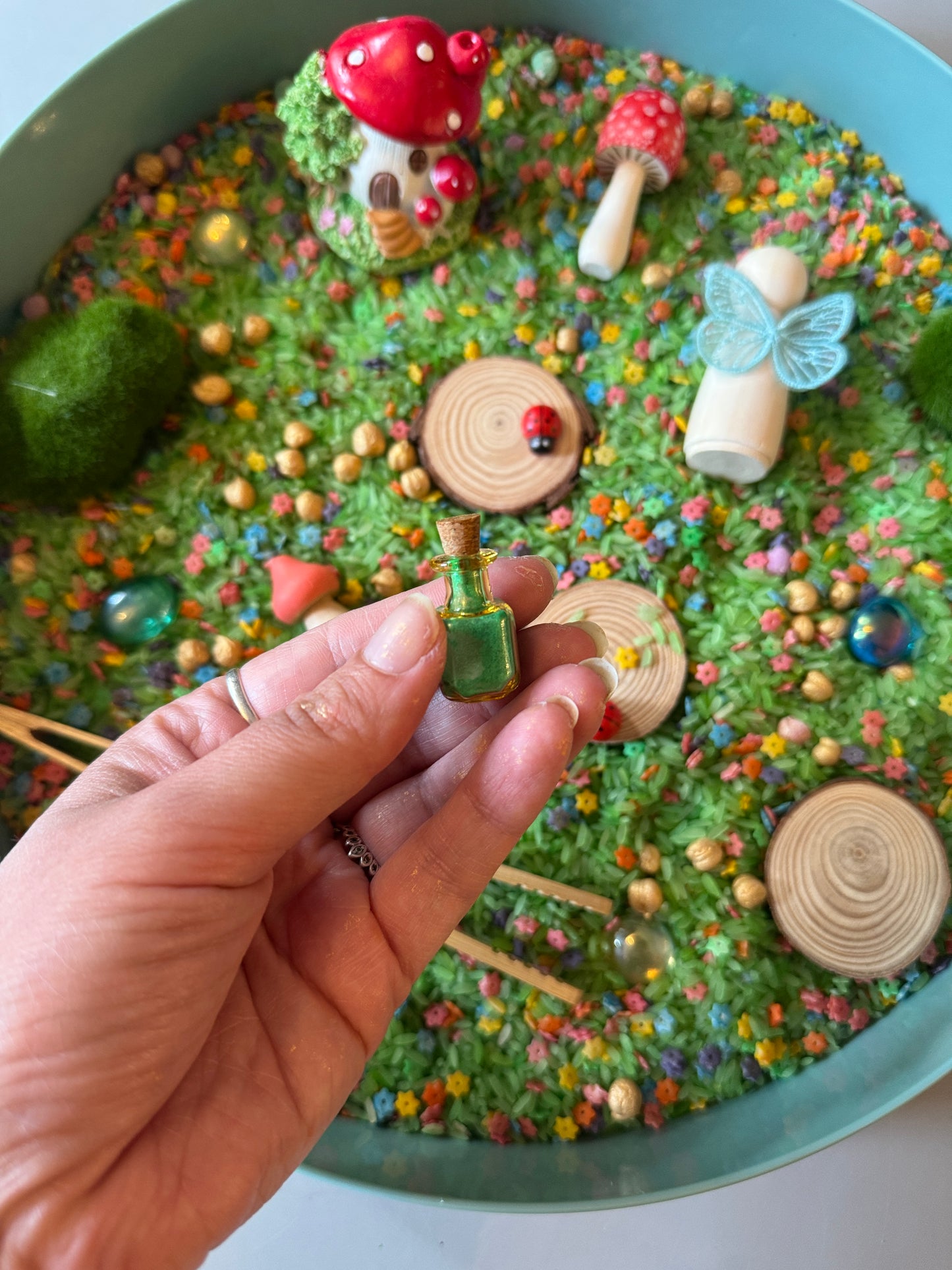 Fairy Garden pour & play Sensory Kit + free fairy peg doll