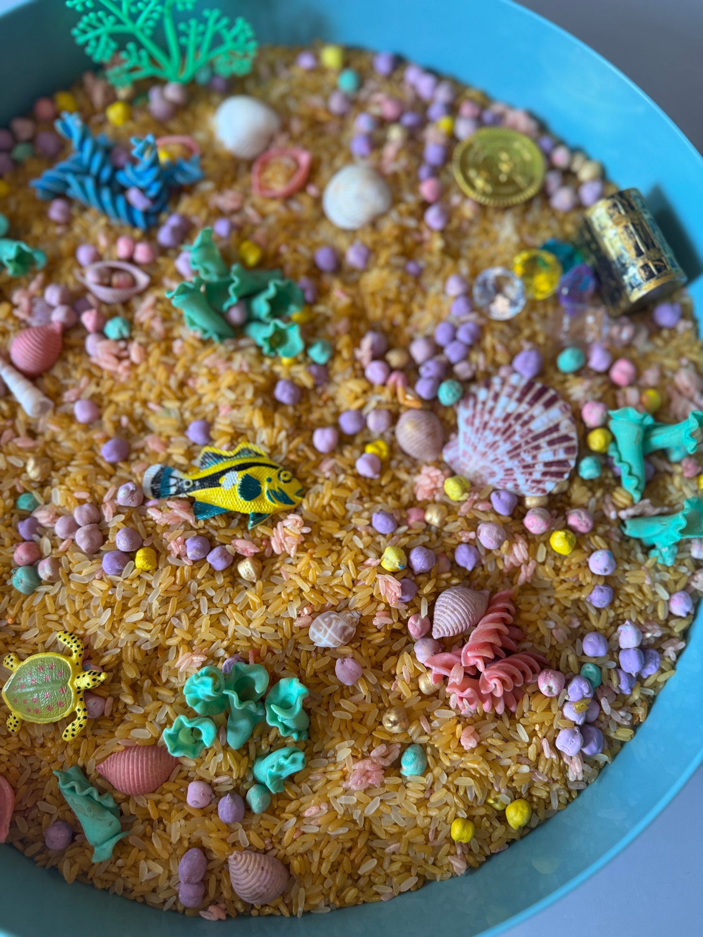 Taste of the Caribbean Ocean treasures under the sea sensory kit pour & play