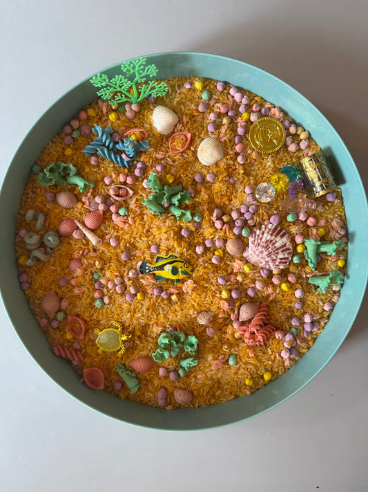 Taste of the Caribbean Ocean treasures under the sea sensory kit pour & play