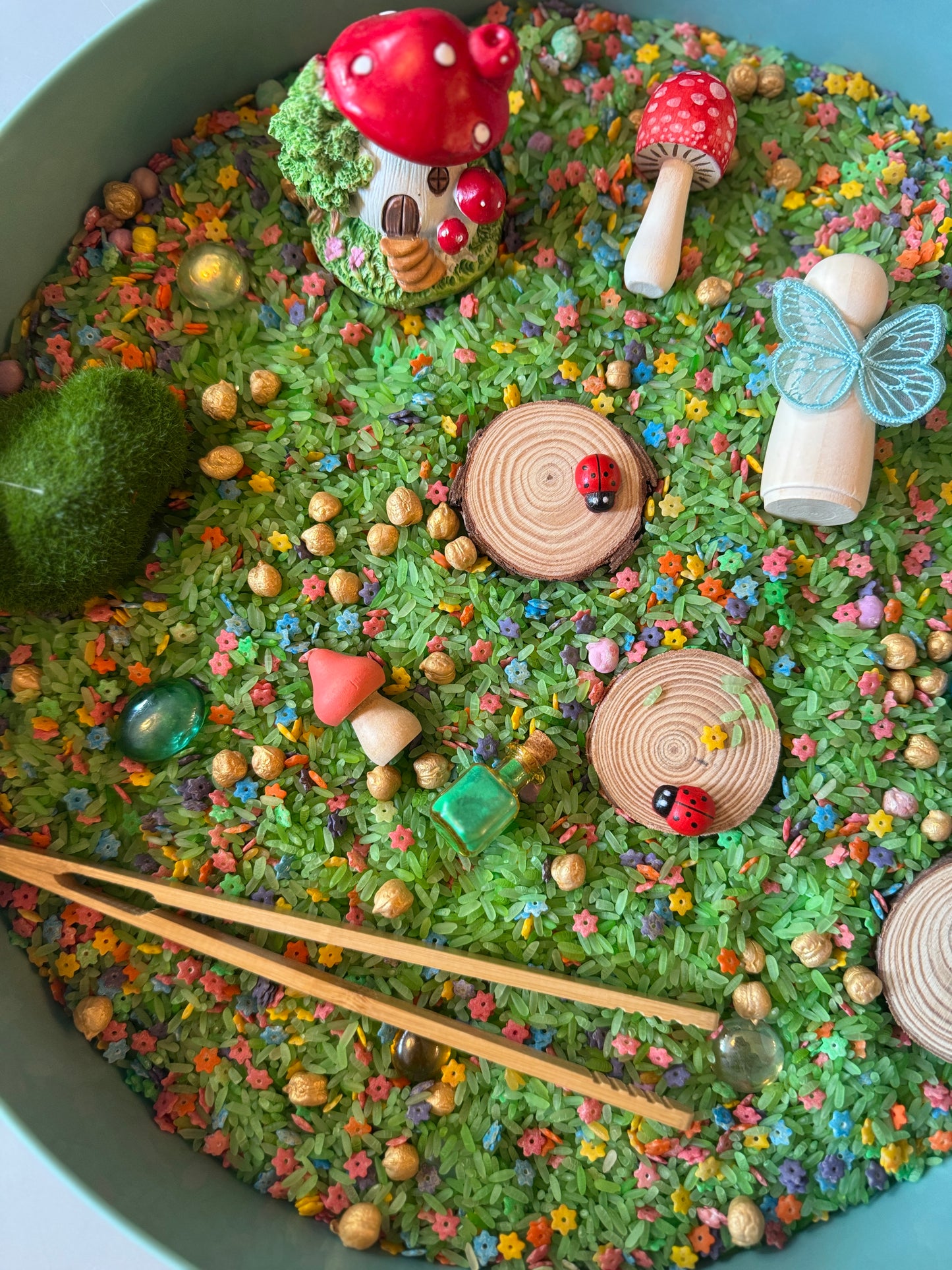 Fairy Garden pour & play Sensory Kit + free fairy peg doll