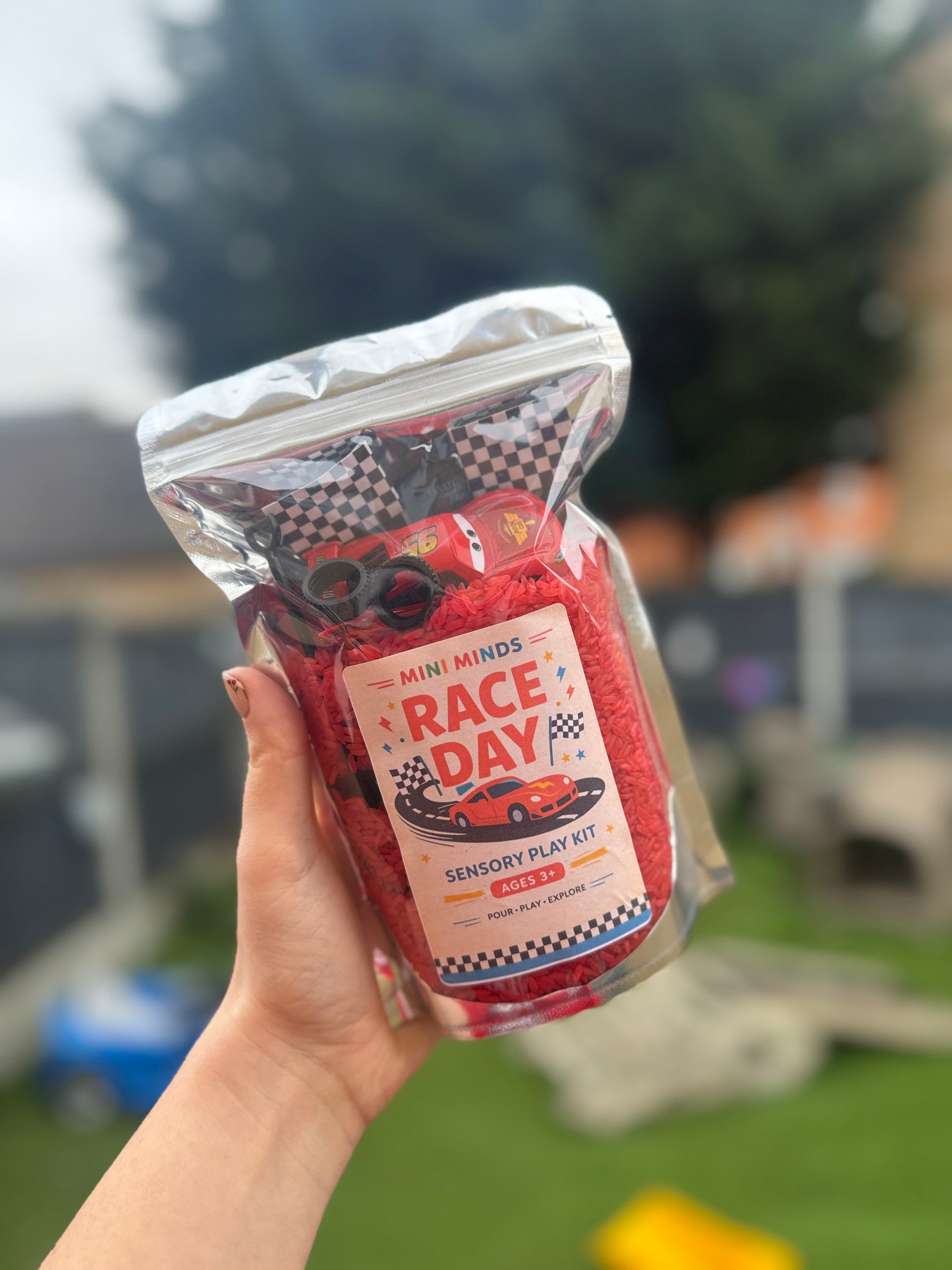 Race day cars sensory kit pour & play