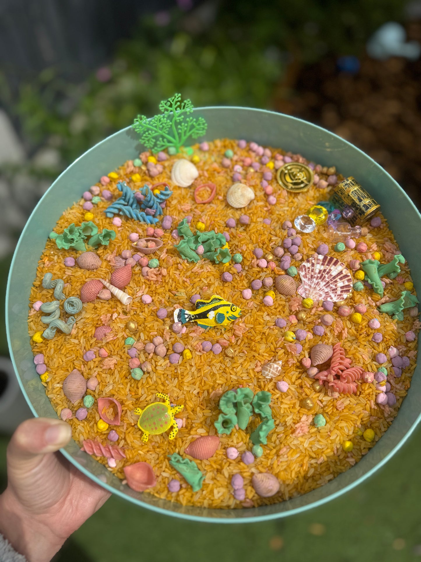 Taste of the Caribbean Ocean treasures under the sea sensory kit pour & play