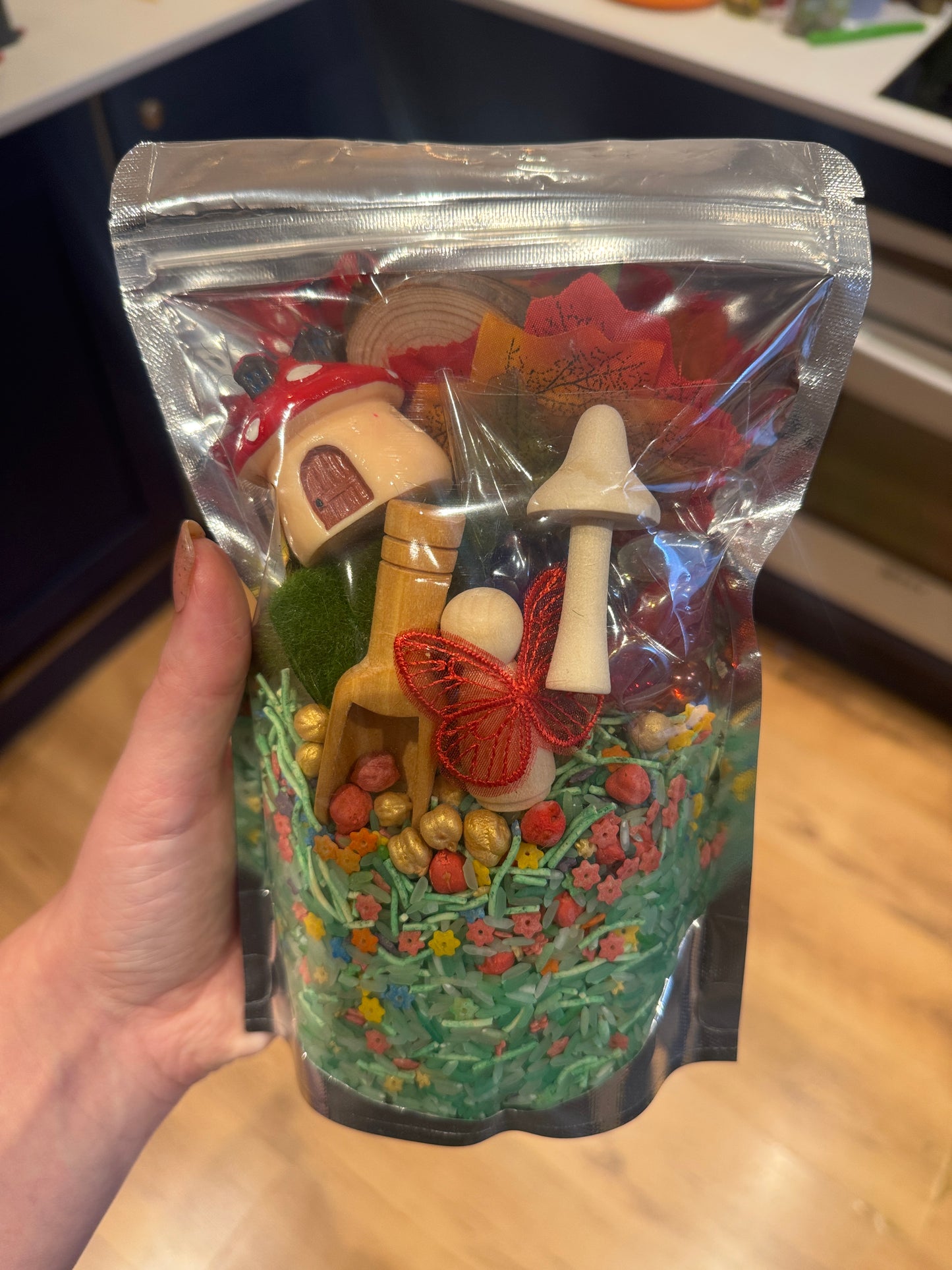 Fairy Garden pour & play Sensory Kit + free fairy peg doll