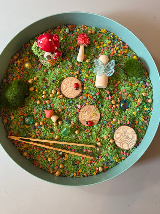 Fairy Garden pour & play Sensory Kit + free fairy peg doll