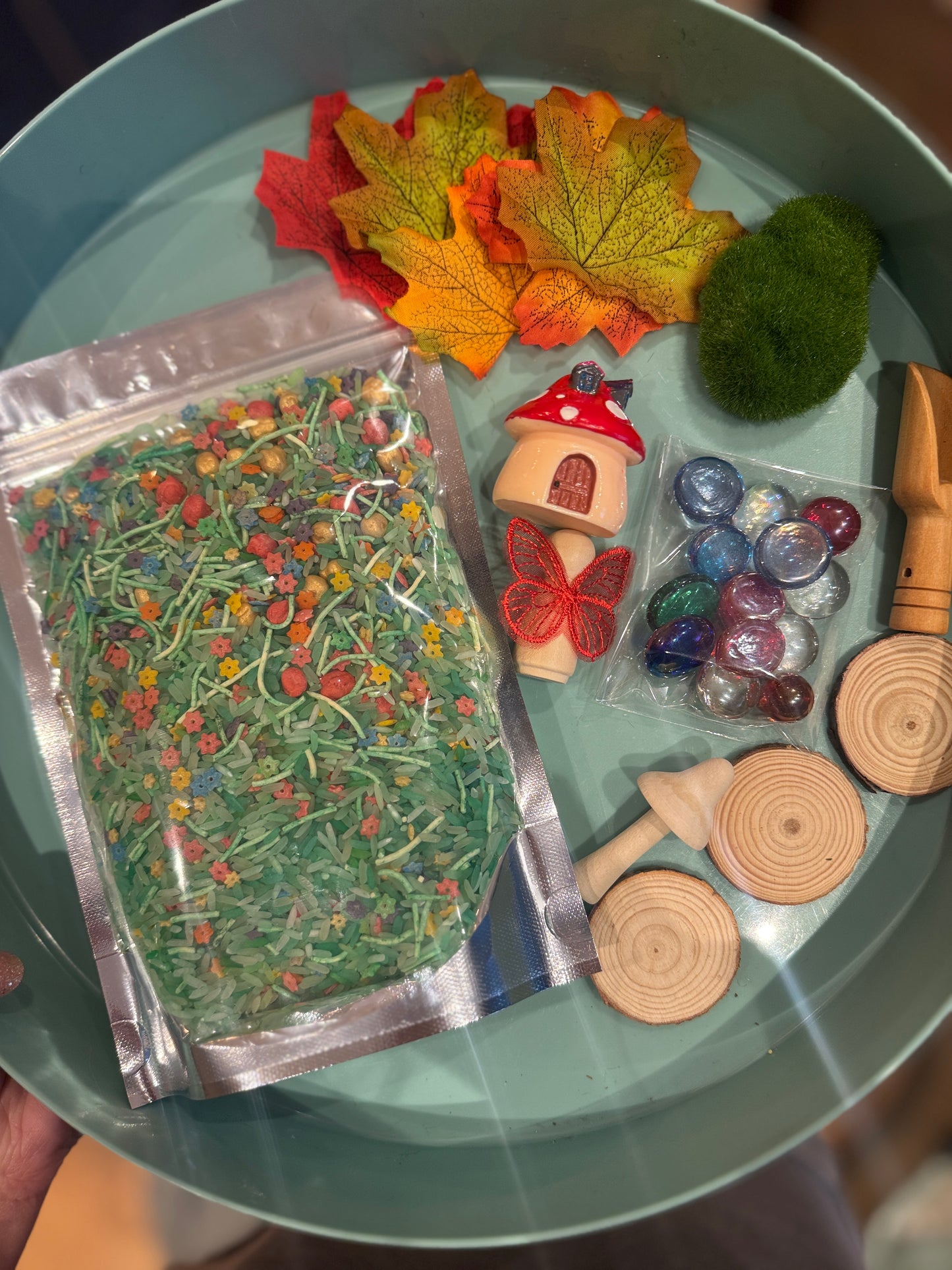 Fairy Garden pour & play Sensory Kit + free fairy peg doll
