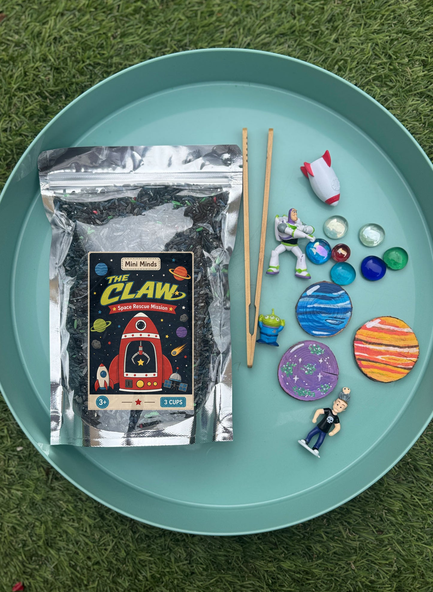 The claw space rescue mission sensory kit