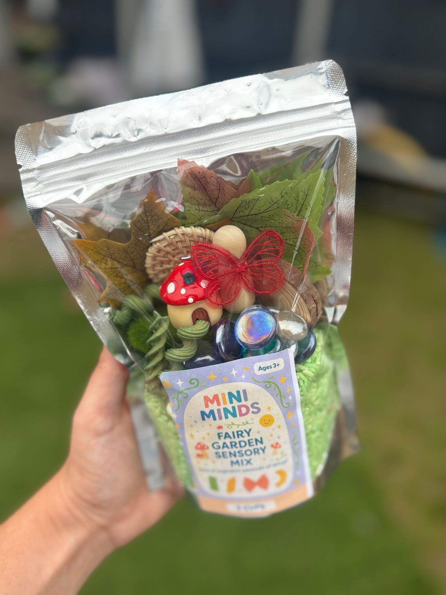 Fairy Garden pour & play Sensory Kit + free fairy peg doll