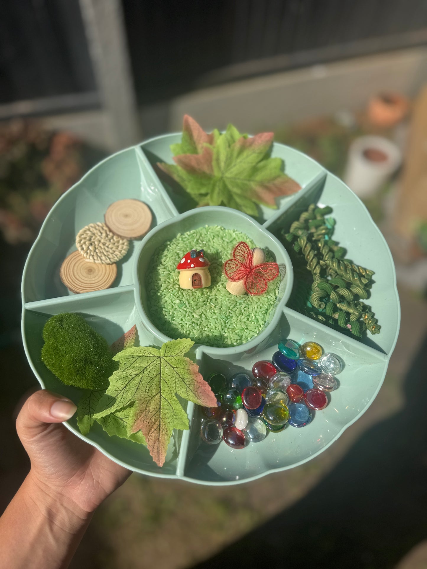 Fairy Garden pour & play Sensory Kit + free fairy peg doll